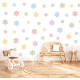 Wallstickers Blomster 48 stk – ØKO Veggklistremerker Barnerom Blomster - Multifarget, Pastell
