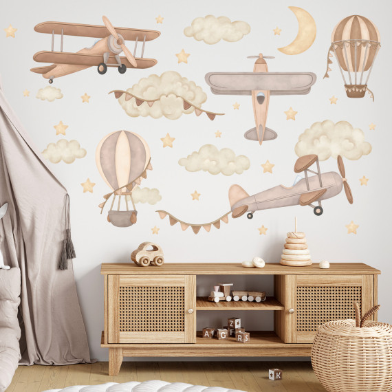 Wallstickers Fly – ØKO Veggklistremerker Barnerom – 34 pk Fly Retro - Boho