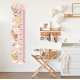 Høydemåler Luftballong Boho Dyr – ØKO Veggklistremerker Barnerom - Rosa