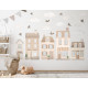 Wallstickers Eventyrlige Hus - ØKO Veggklistremerker Barnerom - Brun og Beige - XL