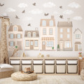 Wallstickers Eventyrlige Hus - ØKO Veggklistremerker Barnerom - Brun og Beige - XL