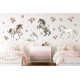 Wallstickers Hester og Blomster - ØKO Veggklistremerker Barnerom - Hester - 48 pk