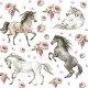 Wallstickers Hester og Blomster - ØKO Veggklistremerker Barnerom - Hester - 48 pk
