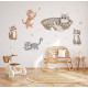 Wallstickers Søte Katter - ØKO Veggklistremerker Barnerom - Katter - 21 pk