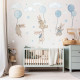 Wallstickers Kaniner med Ballonger – Blå – ØKO Veggklistremerker Barnerom