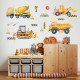 Wallstickers Tøffe Byggeplasser – ØKO Veggklistremerker Barnerom – 17pk – Kjøretøy & Maskiner