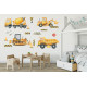 Wallstickers Tøffe Byggeplasser – ØKO Veggklistremerker Barnerom – 17pk – Kjøretøy & Maskiner