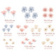 Wallstickers Blomster i Rosa og Blå – ØKO Veggklistremerker Barnerom – 35pk