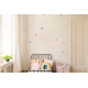Wallstickers Blomster i Rosa og Blå – ØKO Veggklistremerker Barnerom – 35pk