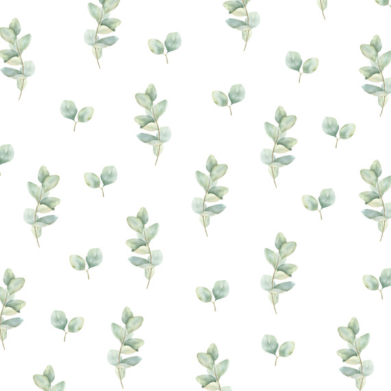 Wallstickers Eukalyptus – ØKO Veggklistremerker Barnerom – 60pk – Grønn Naturdekor