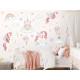 Wallstickers Enhjørning, Regnbue, Slott - ØKO Veggklistremerker Barnerom - Pastellfarger- XL - 50 pk