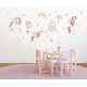 Wallstickers Enhjørning, Regnbue, Slott - ØKO Veggklistremerker Barnerom - Pastellfarger- XL - 50 pk