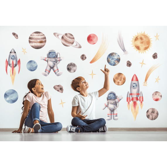 Wallstickers Verdensrommet – Planeter - ØKO Veggklistremerker Barnerom