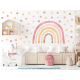 Wallstickers Regnbue Rosa med 50 stk Dots -  ØKO Veggklistremerker Barnerom