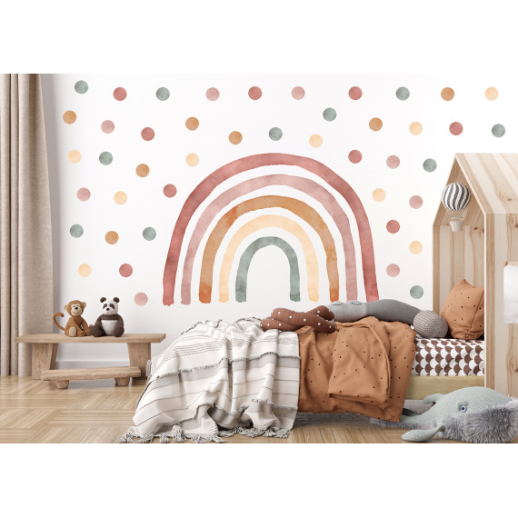 Wallstickers Regnbue & Dots -Boho – ØKO Veggklistremerker Barnerom