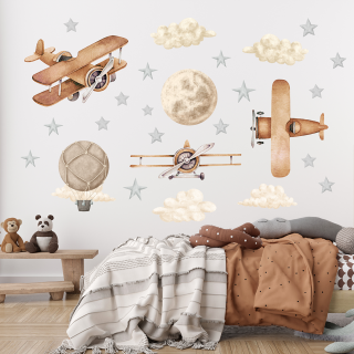 Wallstickers Fly – ØKO Veggklistremerker Barnerom – 26 pk Fly Retro