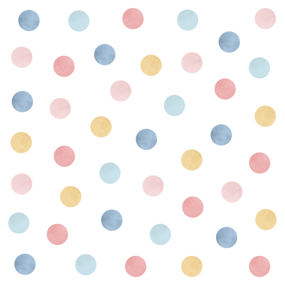 Wallstickers Prikker 50stk Rosa/Blå – ØKO- Veggklistremerker Barnerom – Dots 7,9cm