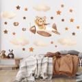 Wallstickers Bamse på Flyet– ØKO Veggklistremerker Barnerom – 27pk Bjørn