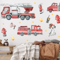 Wallstickers Tøffe Brannbiler– ØKO Veggklistremerker Barnerom – 22pk - Brannbil