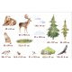 Wallstickers Skogsdyr XL – ØKO Veggklistremerker Barnerom – 14pk - Forest