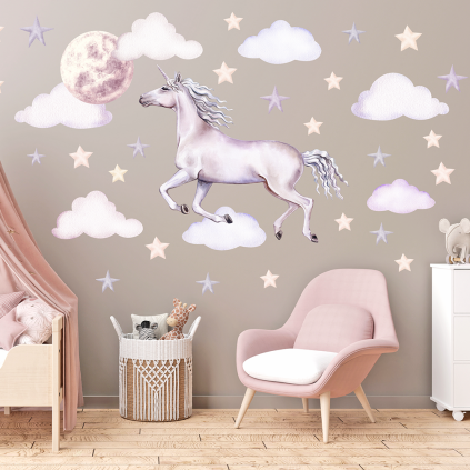 Wallstickers Enhjørning – ØKO Veggklistremerker Barnerom - Unicorn