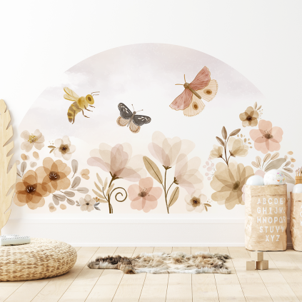 Wallstickers Boho Blomster – ØKO Veggklistremerker Barnerom -XL