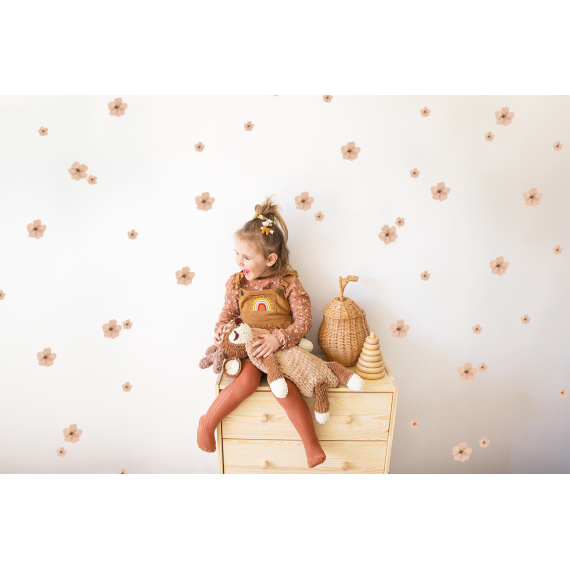 Wallstickers Blomster 86 stk  – ØKO Veggklistremerker Barnerom Blomster Beige/Brun