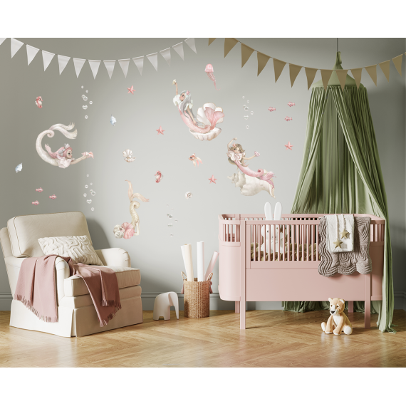 Wallstickers Havfruer 45pk – ØKO Veggklistremerker Barnerom