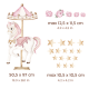 Wallstickers Karusell Ponni – ØKO Veggklistremerker Barnerom – 22pk - rosa, sirkus, hest
