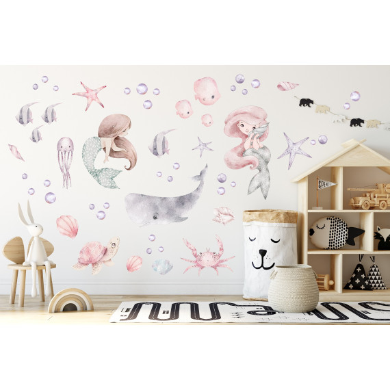Wallstickers Havfruer– ØKO Veggklistremerker Barnerom